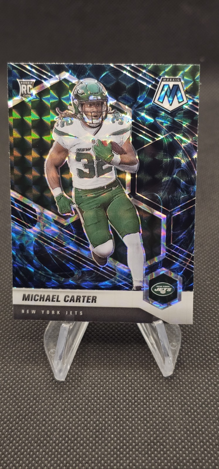 2021 Panini Mosaic #335 Michael Carter RC Genesis Prizm RC SSP