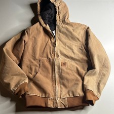 Carhartt Kids Brown Duck Canvas Active Jacket YYJ130 BRN XL 14/16 Hooded Coat