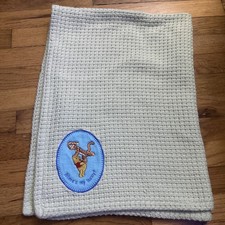 Classic Winnie the Pooh Baby Blanket Green Where's My Hunny Knit Tigger 37x27