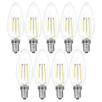 9 x Müller-Licht LED Filament Lampen Kerzen 3W = 25W E14 klar warmweiß Ra>95