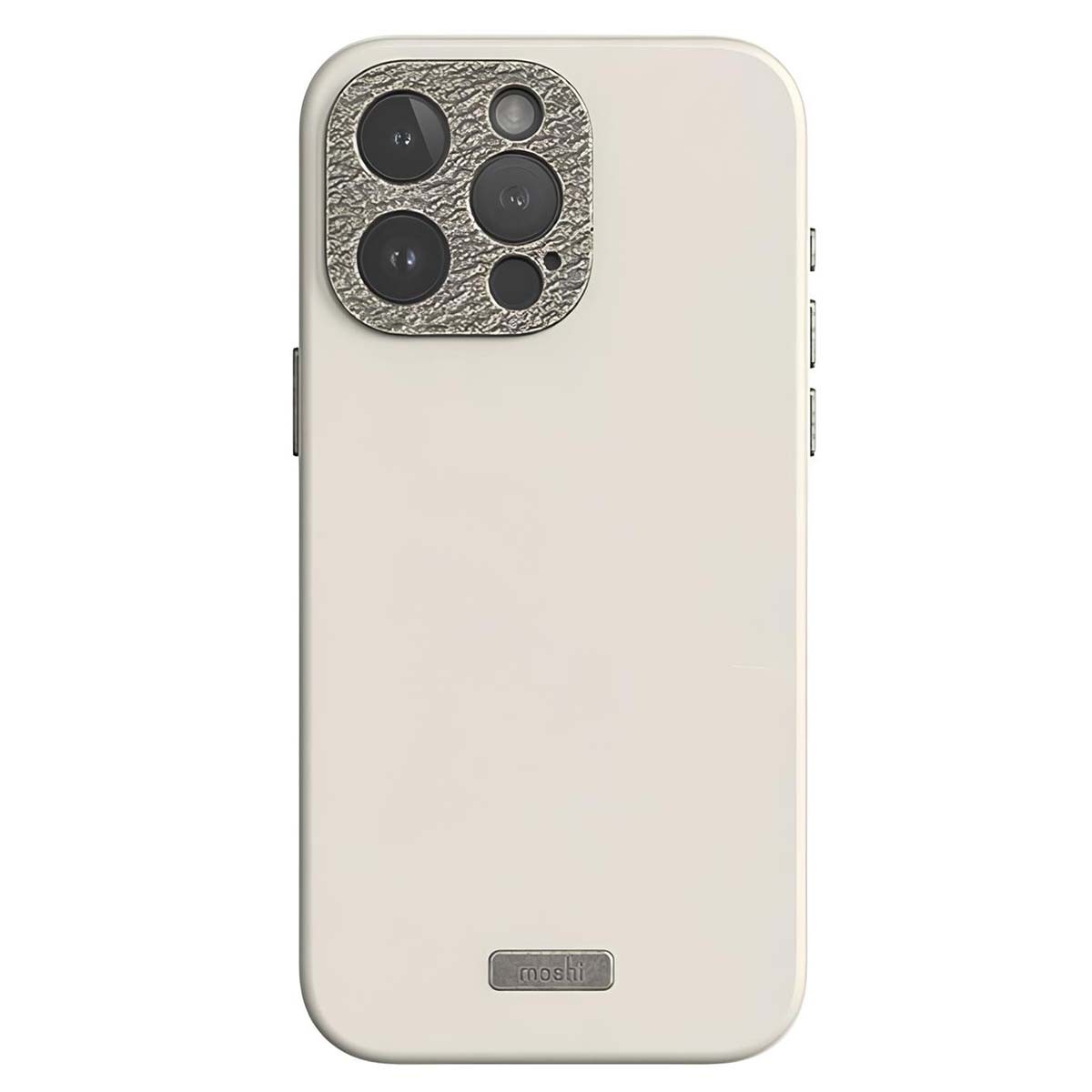 Moshi Coque iPhone 15 Pro Cuir Napa Beige - Votre Allié Chic pour le Travail et les Sorties
