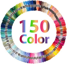 150 Color Skeins Rainbow Color Embroidery Floss Cross Stitch Threads, Bracelet Y