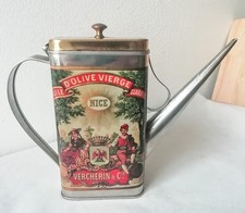 Oliera Caraffa Latta olio d'oliva Huile D'Olive Vierge Vercherin vintage.