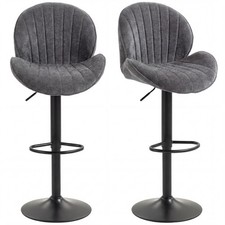 HOMCOM Modern Bar Stools Set of 2, Swivel Counter Height Barstools, Grey