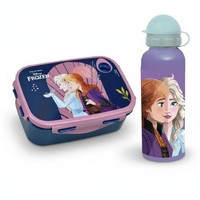 Disney Die EisköNigin Anna Elsa 2 Tlg Kinder Lunch Set Brotdose Alu-Trinkflas...