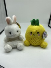 Aurora Palm Pals Plush Bundle White Bunny and Pineapple Stuffed Animal Set NWT