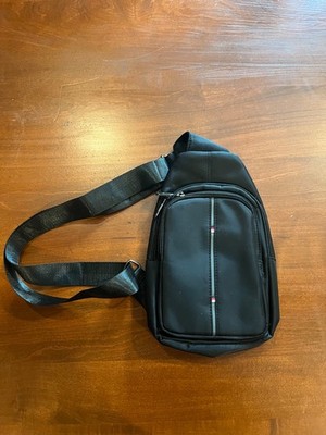 Mens Black Westend Zipper Crossover Bag