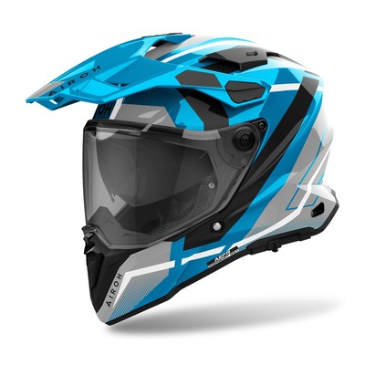 Airoh Commander 2 Mavick Motorcycle Helmet (Blue/Grey/White) Size: M (57)