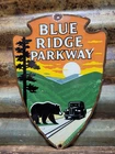 VINTAGE BLUE RIDGE PARKWAY PORCELAIN SIGN OLD SHENANDOAH NATIONAL PARK SMOKEY