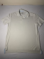 Chaps Everyday Performance Polo Shirt Men's Large L White Heathered Soft Stretch