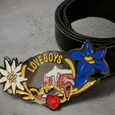 Hugo Boss Loveboys Ledergürtel Metall Schnalle schwarz 88 -  98 Cowboy Limited 