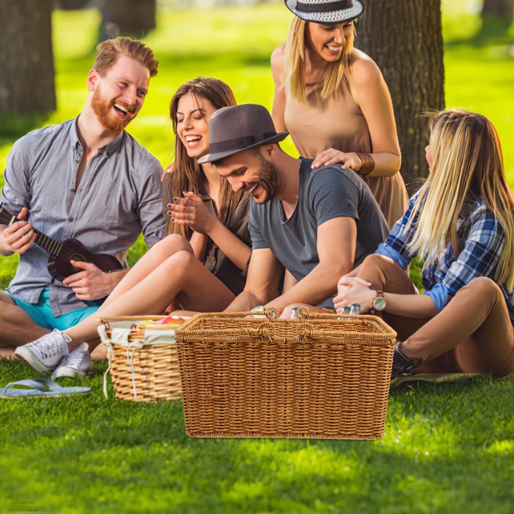 Cesta de transporte de frutas y verduras de compras tejida estilo pastoral