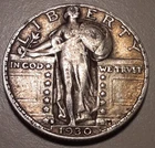 1930-S Standing Liberty Quarter San Francisco Mint 90% Silver 25c #21y-12546
