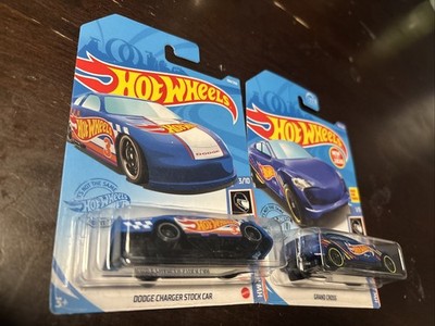 2 Hot Wheels Race Team NIP. 2020 & 2021. 1/5 blue Grand Cross, 3/10 Charger