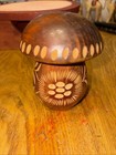 Russian Wooden Carved Mushroom Floral USSR Secret Compartment 4 1/4” Tall — photo 1