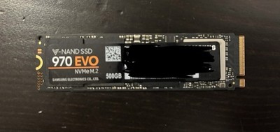 Samsung 970 EVO 500GB (M.2 NVMe), Tested and Fully Wiped