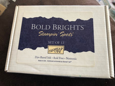 Sealed Bold Brights Stampin Spots Stamp Pads. Set of 12 Dye-Based Ink NEW