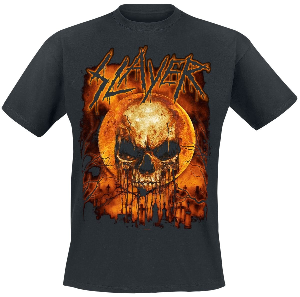 Футболка Slayer Herren Moonskull Halloween schwarz