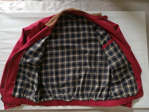 Polo By Ralph Lauren Sz M Bomber Jacket Red Corduroy Collar 100% Cotton Lined - Picture 5 of 12