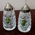 WATERFORD CRYSTAL VTG SALT & PEPPER SHAKER SET 141-587 SILVER TOPS NEW W/BOX