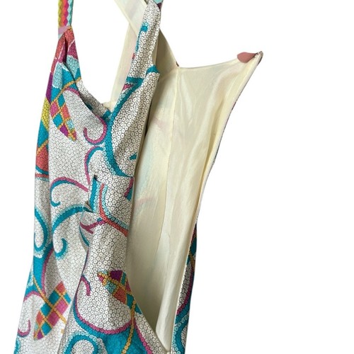 Nicole Miller Seidenminikleid gemischt Print Damen 2 Vintage 90er gekreuzte Träger - Bild 4 von 6