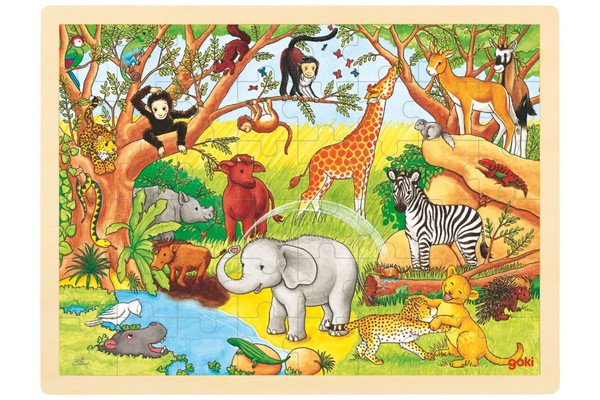 "Goki 57892 Einlege-Puzzle \"Afrika\" Holz"-image