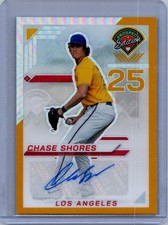 2025 Prospect Edition #52 Chase Shores Holo Prospect Ticket - Gold Pulsar #/10