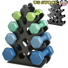 4-Tier Dumbbell Rack Heavy-Duty Metal A-Frame Weight Storage Space-Saving Stand