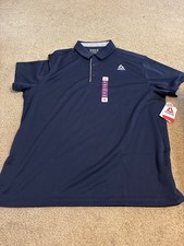 Reebok Men's Short Sleeve Performance Training Polo Shirt - Blue Size 2XL NWT