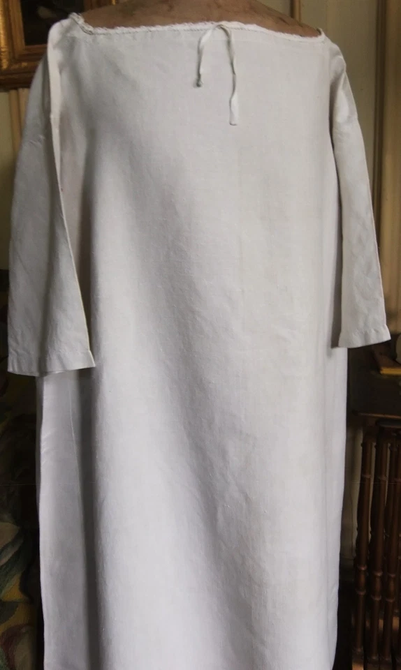 Chemise de nuit dame vintage manches 3/4 en lin - Photo 2/4