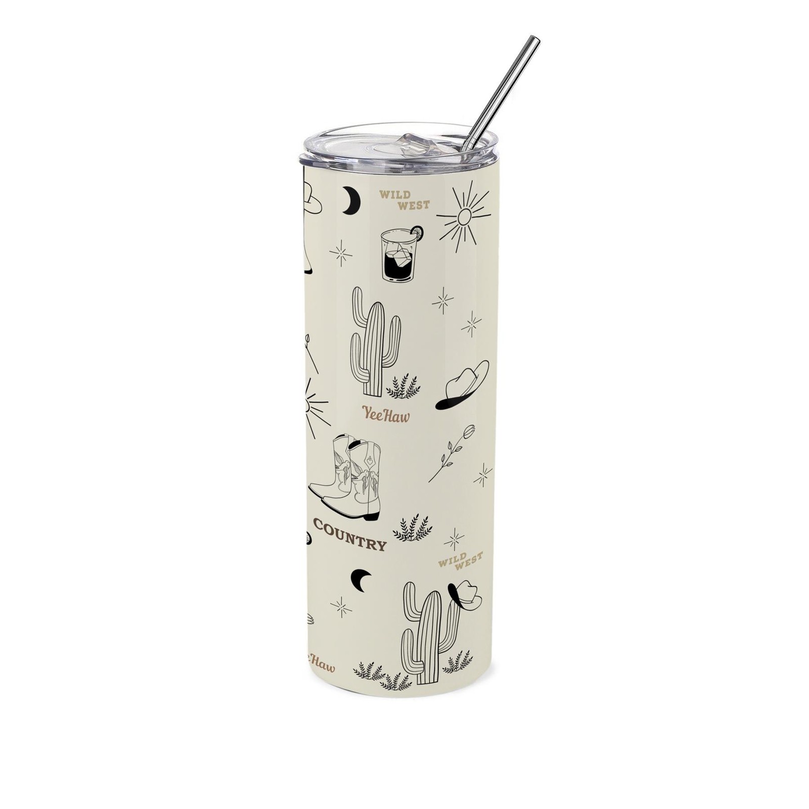 Country Travel Flask - Wild West Gift Reusable Stainless Steel Travel Cup