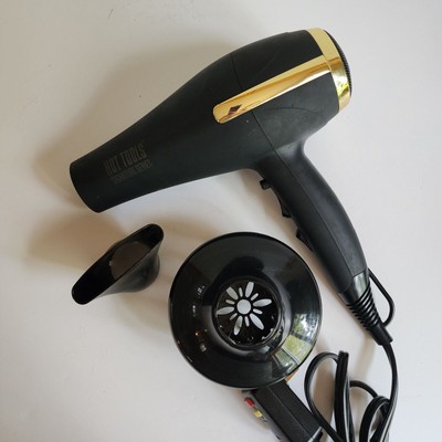 Hot Tools Pro Signature Ionic Turbo Ceramic Hair Blow Dryer Black Gold  Diffuser