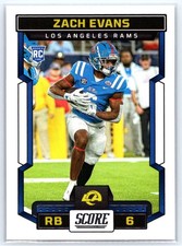 2023 Score #319 Zach Evans RC - Los Angeles Rams