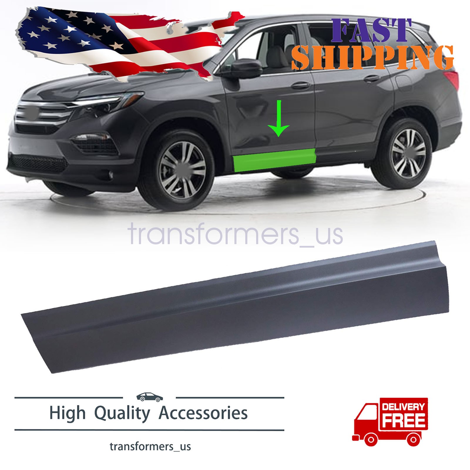 75332TG7A02 Left Front Lower Door Garnish for 2016-2022 Honda Pilot