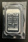 Johnson Matthey 1 Troy Ounce Silver Bar – JM Assayers & Refiners – Sealed