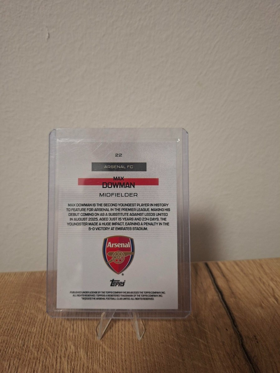 2025-26 Topps Arsenal Team Set Max Dowman RC Bona Fide Baller Holo