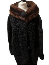 Vintage 50’s/60’s Lamb Persian Curly Fur Collar Coat. Astra Furs Paris 16/18