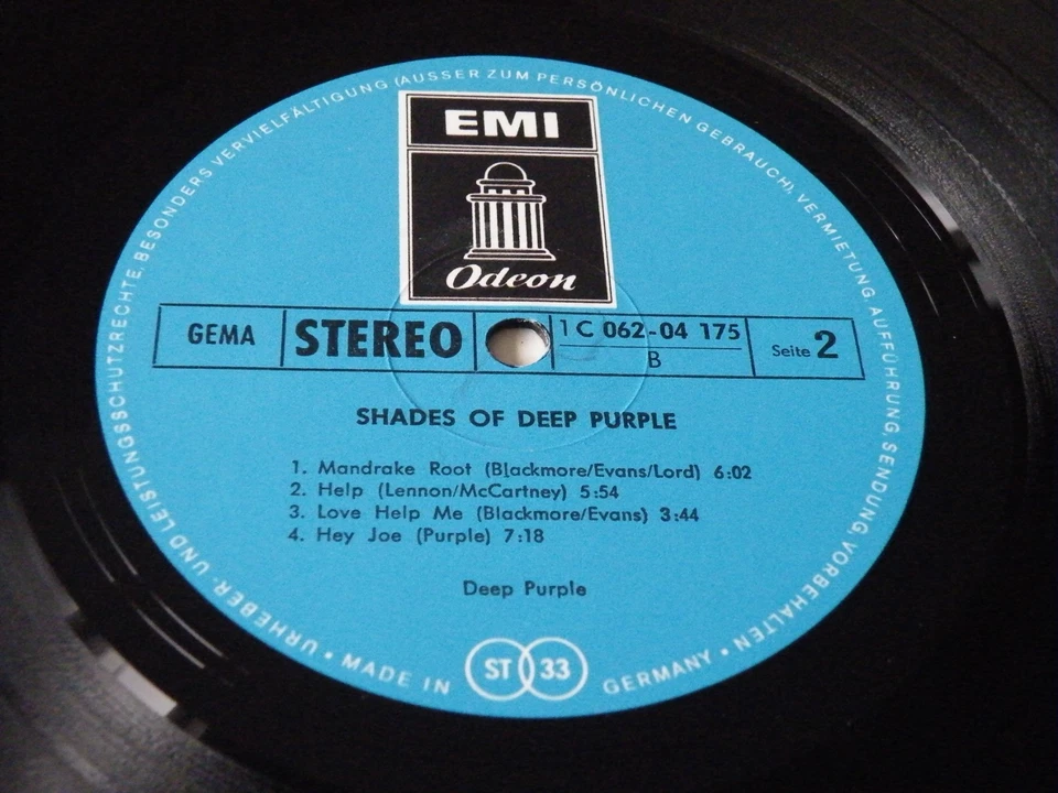 DEEP PURPLE 'SHADES OF DEEP PURPLE' LP GERMANY EMI ODEON 1969 SHRINKWRAP - Image 4 of 4