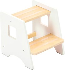 Toddler Step Stool-Wooden 2 Step Stools Bathroom Sink Potty Training Kitchen