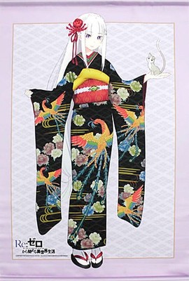 Re:Zero Emilia Furisode B2 Tapestry 25.7 x 36.4 inches