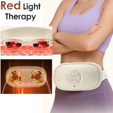 Electric Abdominal Massager LED Light Heating Bian Stone Kneading Waist Massager
