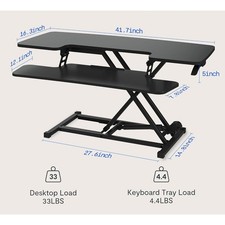 FLEXISPOT 42" Desk Converter Height Adjustable Sit to Stand up w Keyboard Tray
