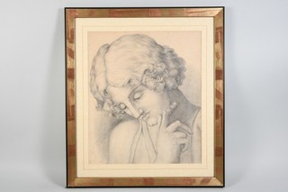 O80F13 Pencil Drawing Head of a Young Man