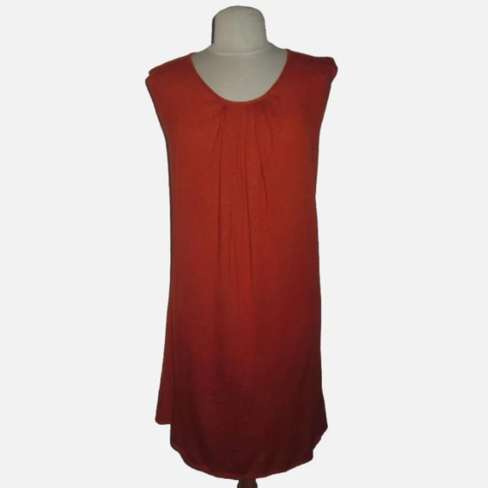 Andrew GN Orange Dress 12 Burnt Orange Cashmere Silk Sleeveless Made in Italy - Image 3 of 4
