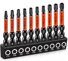 10 Pack Impact Torx Bit Set T15-T40, 2Magneti...