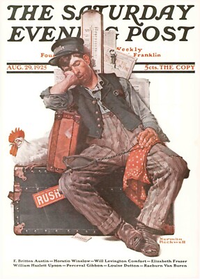 ロックウェルSaturday Evening Post 1925年 1925 AUG 29 Heat Wave NORMAN ROCKWELL SATURDAY EVENING POST COVER