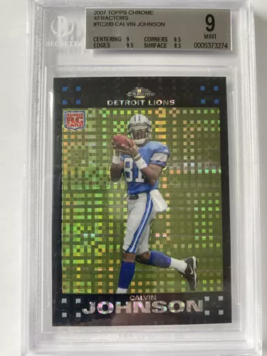 2007 Topps Chrome - X-Fractor #TC200 Calvin Johnson RC BGS 9