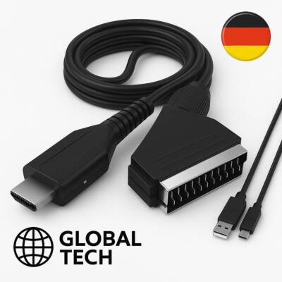 SCART auf zu HDMI Adapter Kabel 1 Meter Konverter Wandler HD Video Audio HD TV