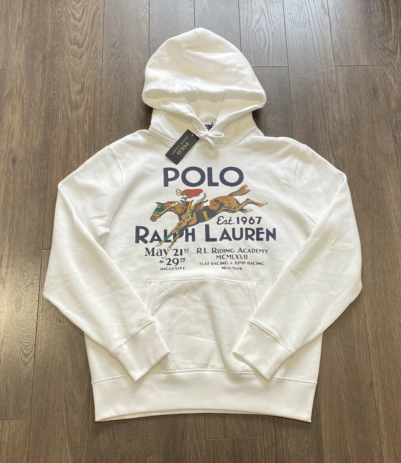 Felpa con cappuccio Polo Ralph Lauren Stadium Bear Big Pony Equestrain RL Riding Academy XL