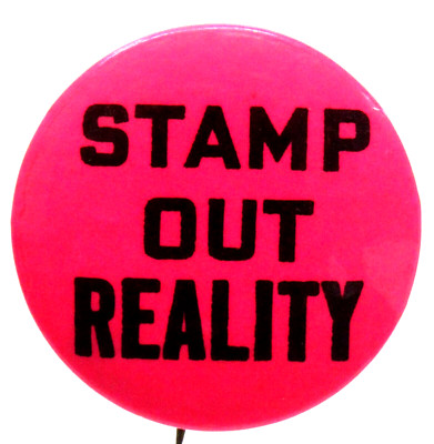 1960's STAMP OUT REALITY 1.25'' hippie protest pinback button fb